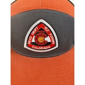 Colorado Dead Drift Fly Fishing Hat- Orange Gray Men's Trucker Snapback Hat NWOT